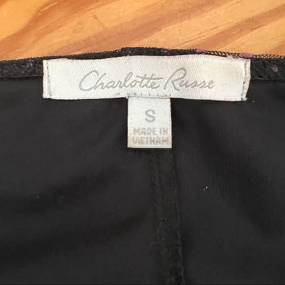 Charlotte Russe Y2K black tulle pink Swiss dot midi vintage slip dress Sz S - Picture 11 of 13